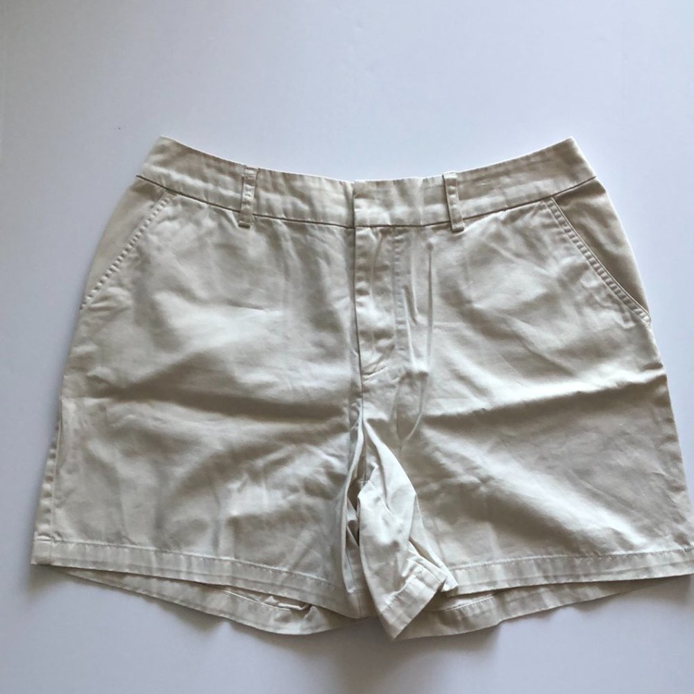 St John’s Bay Women’s Shorts Cream Cotton 4 pockets  Sz.14